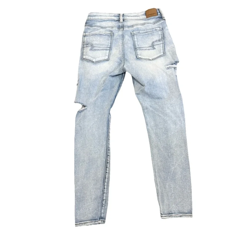 American Eagle Outfitters Hi-Rise Women's 8 S Blue Jeans Denim Ripped Distressed